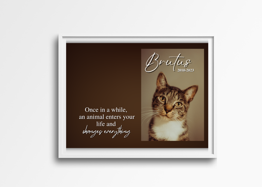 Personalized memorial photo frame with picture