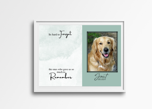 Personalized memorial photo frame with picture