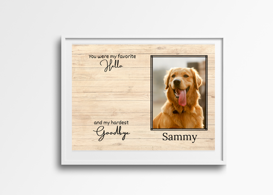 Personalized memorial photo frame with picture